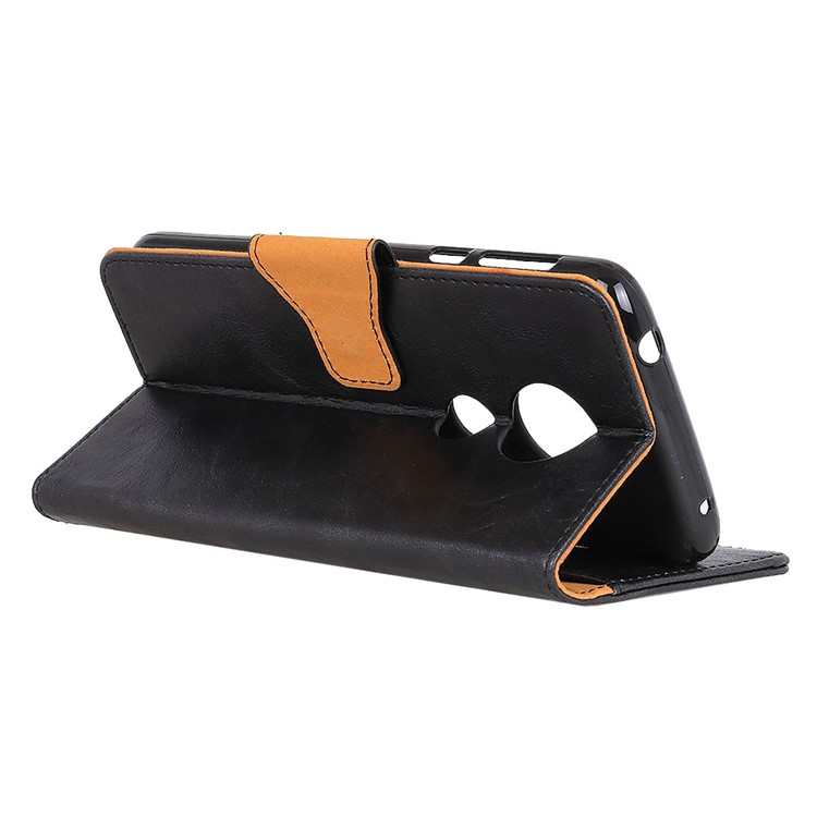 Crazy Horse Wallet Leather Stand Case for Motorola Moto G7 Play - Black-7