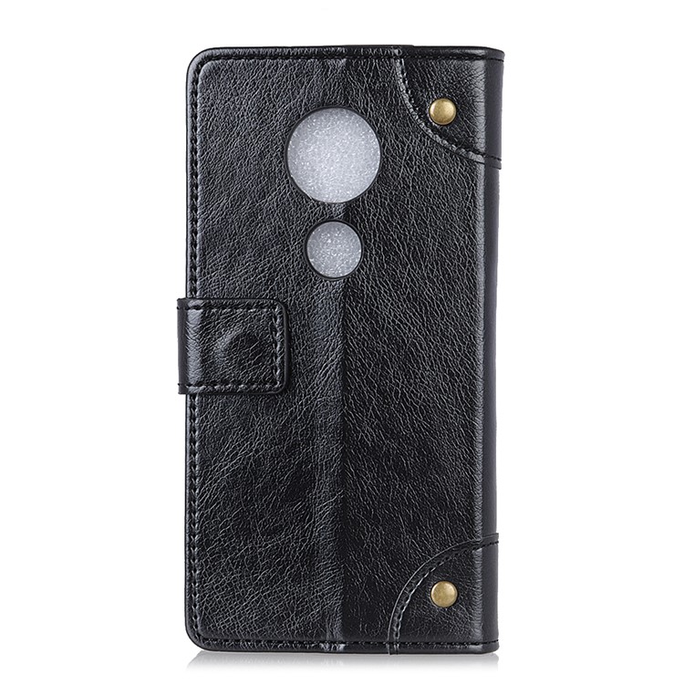 Nappa Texture Wallet PU Leather Phone Case for Motorola Moto G7 Play - Black-4