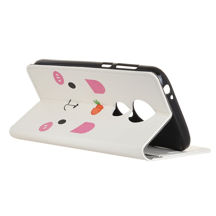 Pattern Printing Wallet Leather Cover for Motorola Moto G7 Play - Cute Animal-3