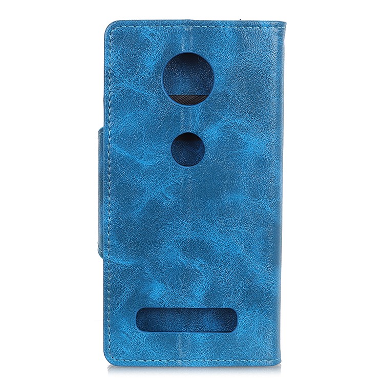 Textured PU Leather Flip Case with Wallet Stand for Motorola Moto Z4 Play - Blue-3