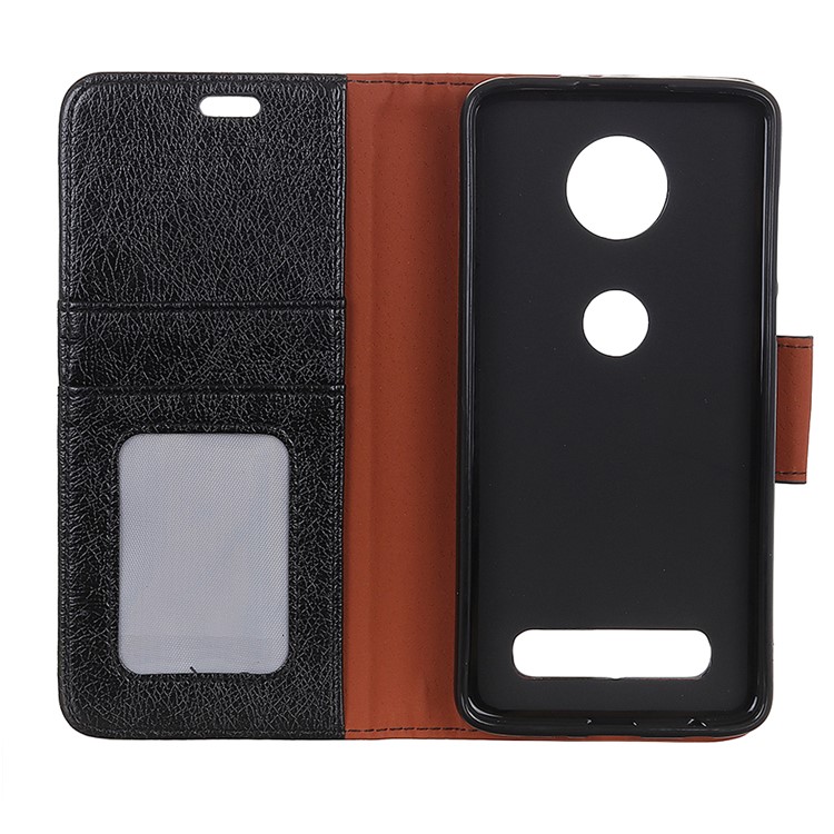 Nappa Texture Split Leather Wallet Mobile Case for Motorola Moto Z4 Play - Black-5