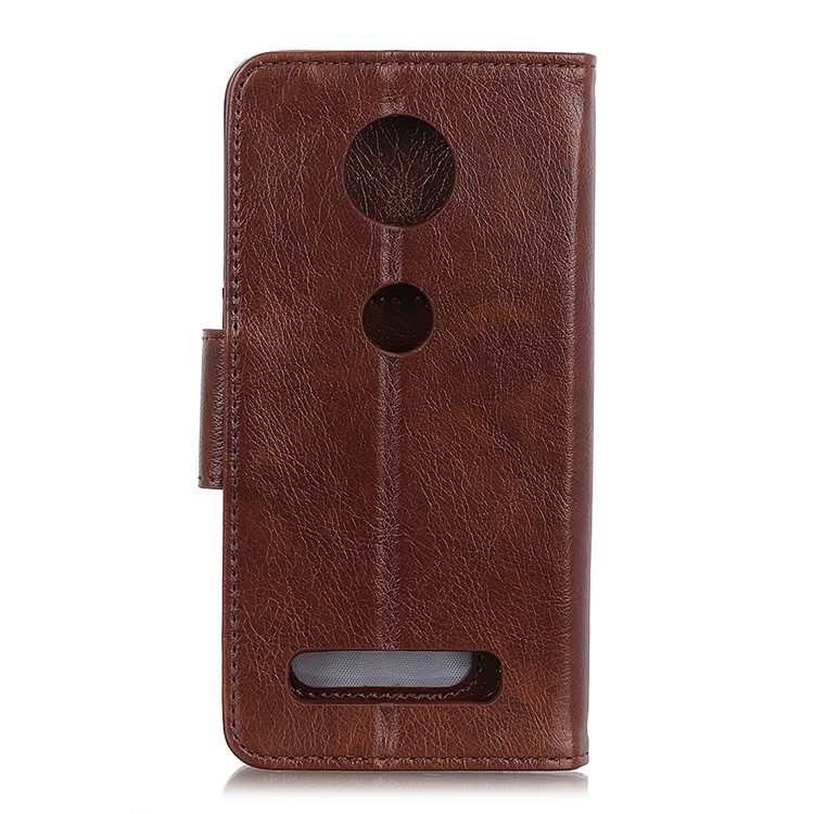 Nappa Texture Split Leather Protection Case for Motorola Moto Z4 Play - Brown-4