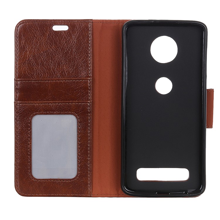 Nappa Texture Split Leather Protection Case for Motorola Moto Z4 Play - Brown-5