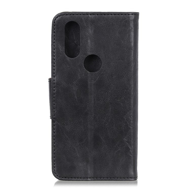 Crazy Horse Split Leather Stand Phone Case for Motorola P40 - Black-3