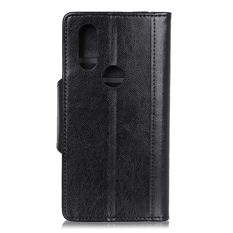 Textured PU Leather Wallet Cell Phone Case for Motorola P40 - Black-4