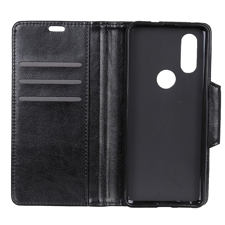 Textured PU Leather Wallet Cell Phone Case for Motorola P40 - Black-5