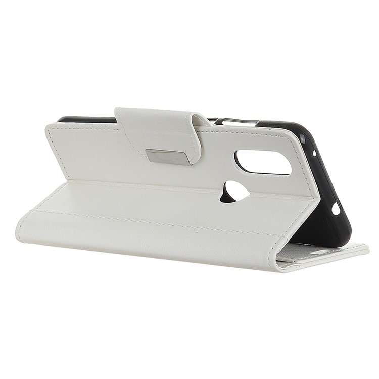 Textured PU Leather Wallet Cell Phone Cover for Motorola P40 - White-8