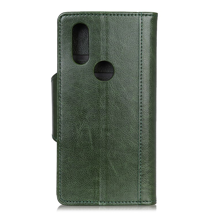 Textured PU Leather Stand Mobile Phone Shell for Motorola P40 - Green-3