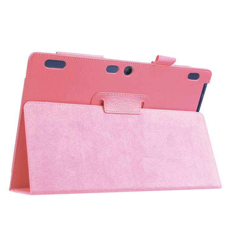 Litchi Texture Leather Smart Flip Case for Lenovo Tab 2 A10-30 X30F - Pink-6