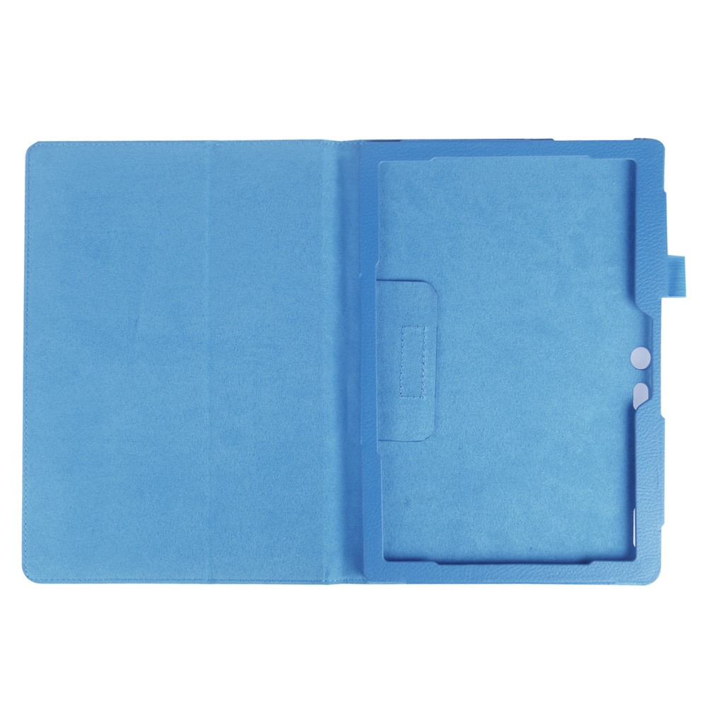Litchi Leather Smart Flip Cover Case for Lenovo Tab 2 A10-30 X30F - Baby Blue-8