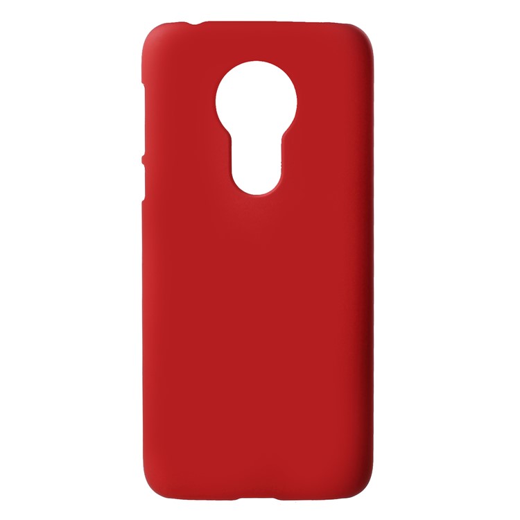 Caso De Volta De Plástico Duro Emborrachado Para Motorola Moto G7 Poder - Vermelho-1