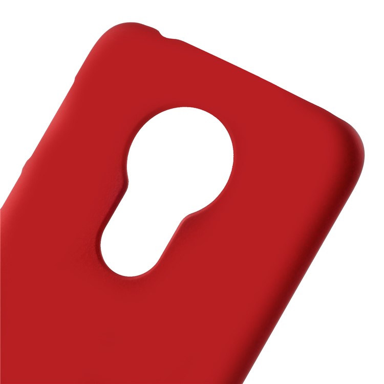 Caso De Volta De Plástico Duro Emborrachado Para Motorola Moto G7 Poder - Vermelho-3
