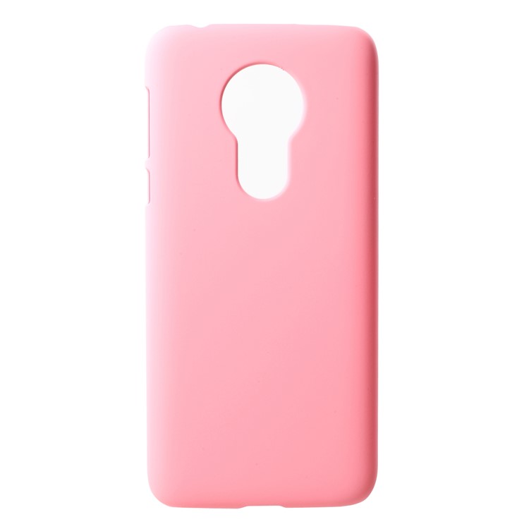Rubberized Hard Plastic Back Casing for Motorola Moto G7 Power - Pink-1