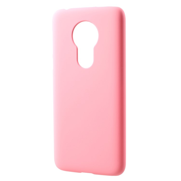 Rubberized Hard Plastic Back Casing for Motorola Moto G7 Power - Pink-2