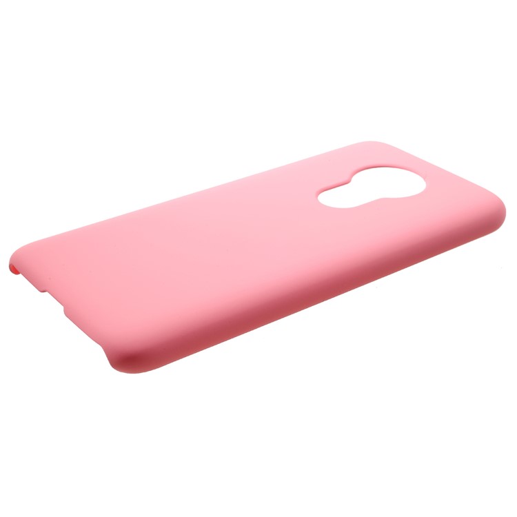 Rubberized Hard Plastic Back Casing for Motorola Moto G7 Power - Pink-4