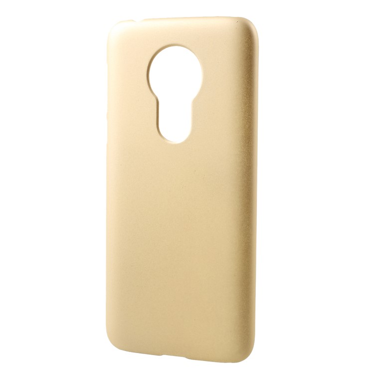 Rubberized Hard Plastic Back Mobile Phone Case for Motorola Moto G7 Power - Gold-2