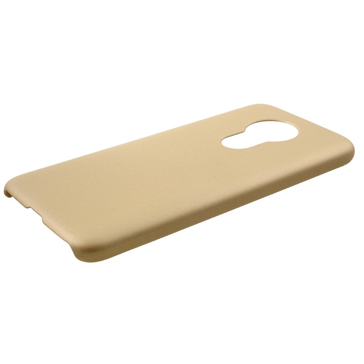 Rubberized Hard Plastic Back Mobile Phone Case for Motorola Moto G7 Power - Gold-4