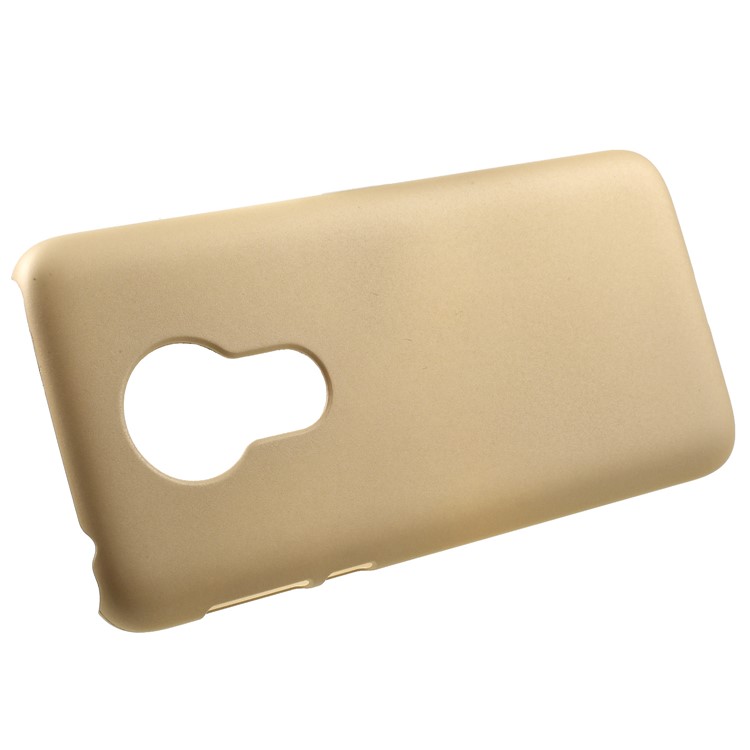 Rubberized Hard Plastic Back Mobile Phone Case for Motorola Moto G7 Power - Gold-6