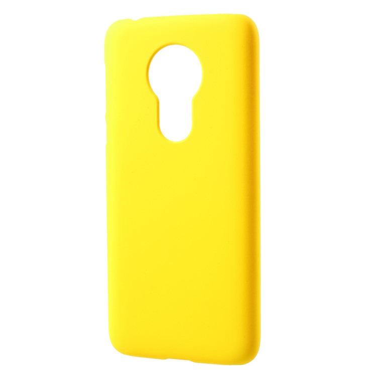 Rubberized Hard Plastic Back Cell Phone Case for Motorola Moto G7 Power - Yellow-2
