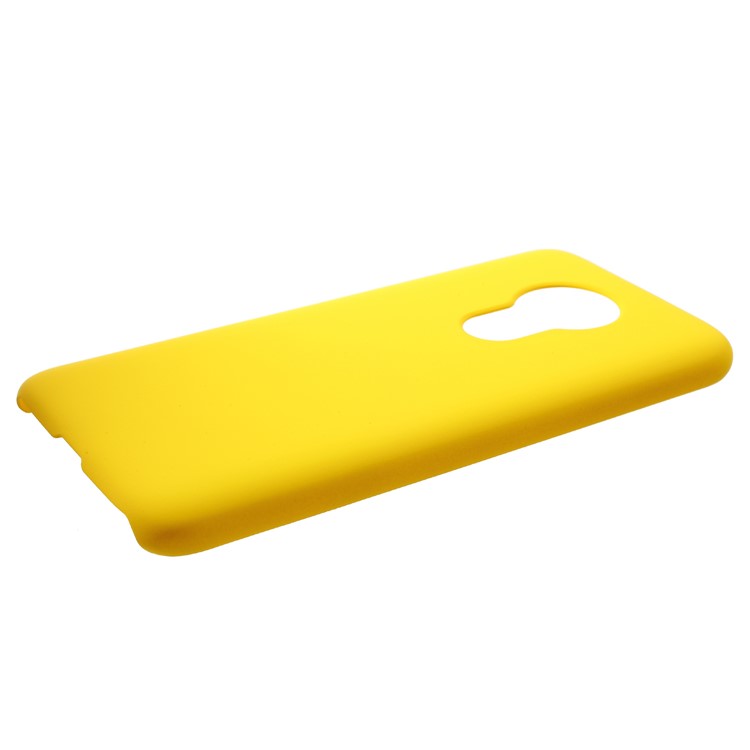Rubberized Hard Plastic Back Cell Phone Case for Motorola Moto G7 Power - Yellow-4