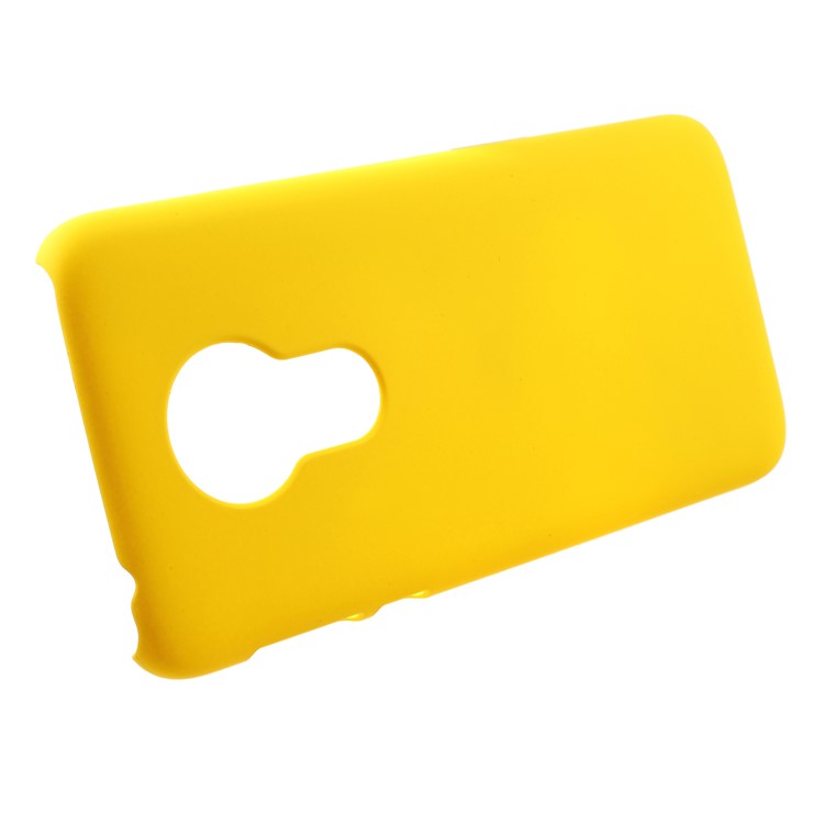 Rubberized Hard Plastic Back Cell Phone Case for Motorola Moto G7 Power - Yellow-6