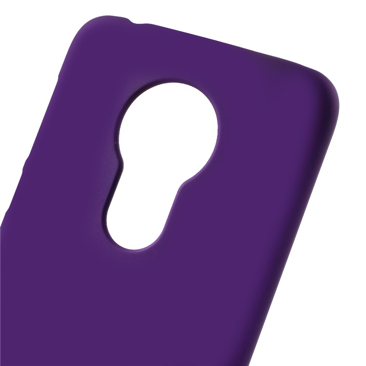 Caixa Protetora De Plástico Duro Emborrachado Para Motorola Moto G7 Poder - Roxa-3