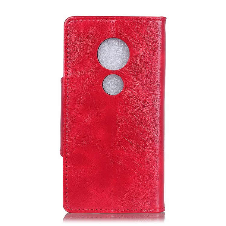 Textured PU Leather Wallet Phone Shell for Motorola Moto G7 Play - Red-3