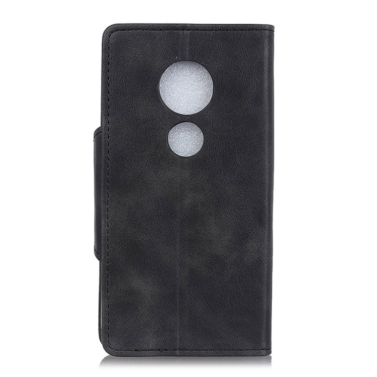 PU Leather Wallet Stand Mobile Case for Motorola Moto G7 Play - Black-3