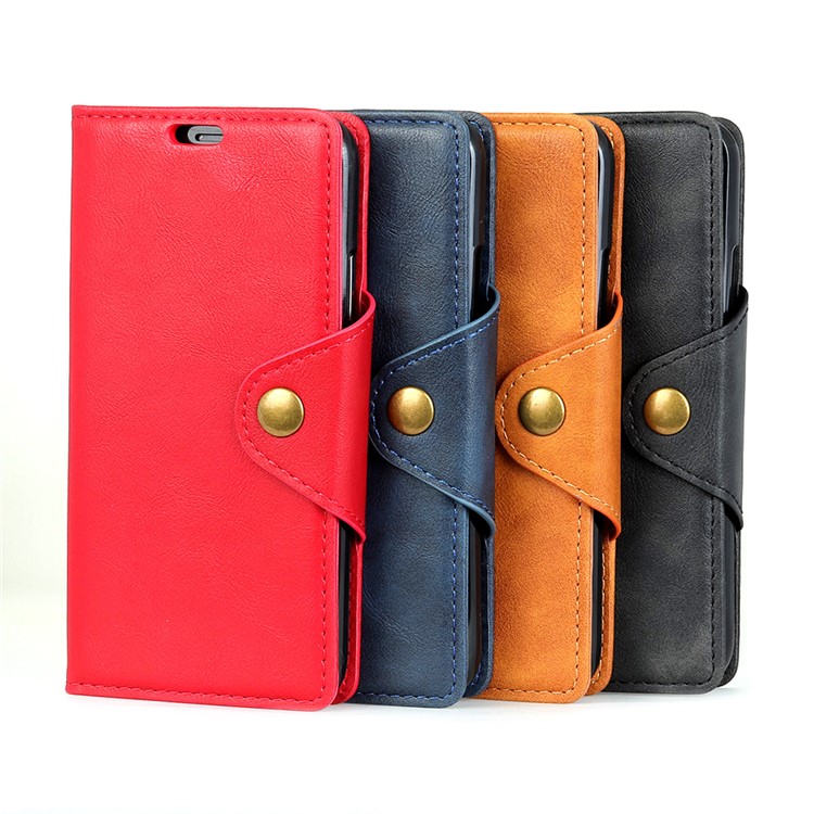 PU Leather Wallet Stand Mobile Case for Motorola Moto G7 Play - Black-9