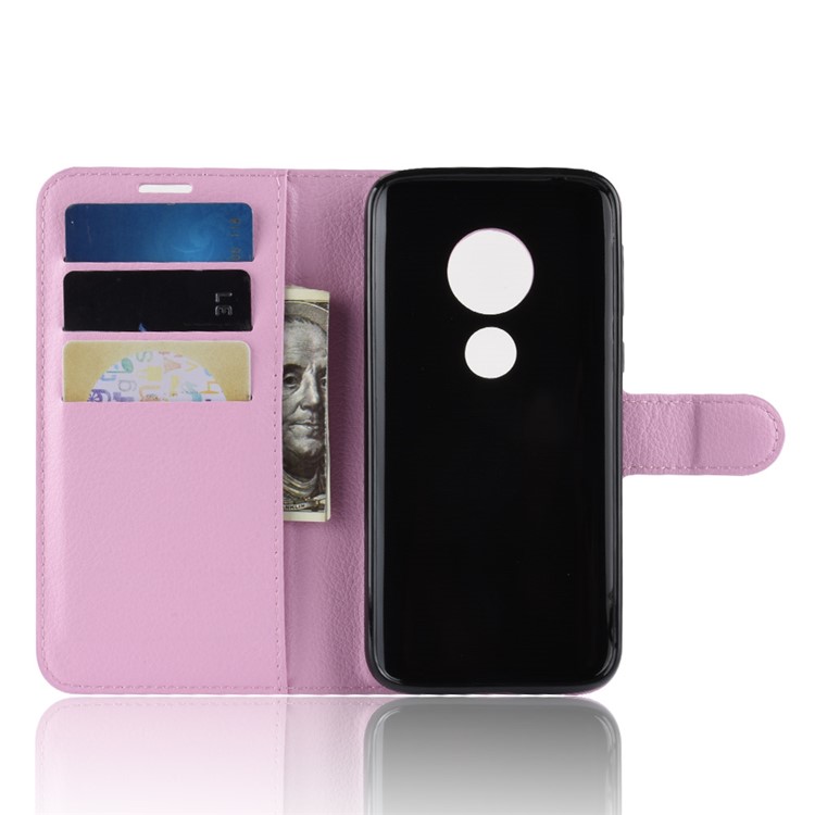 Porte-monnaie Magnétique En Cuir PU Pour Portefeuille De Moto Pour Moto Motorola E5 Play Go - Rose-3