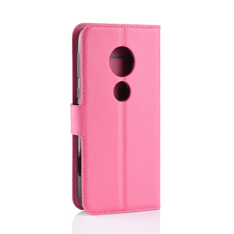 Litchi Skin PU Leather Magnetic Wallet Stand Mobile Phone Case for Motorola Moto E5 Play Go - Rose-6