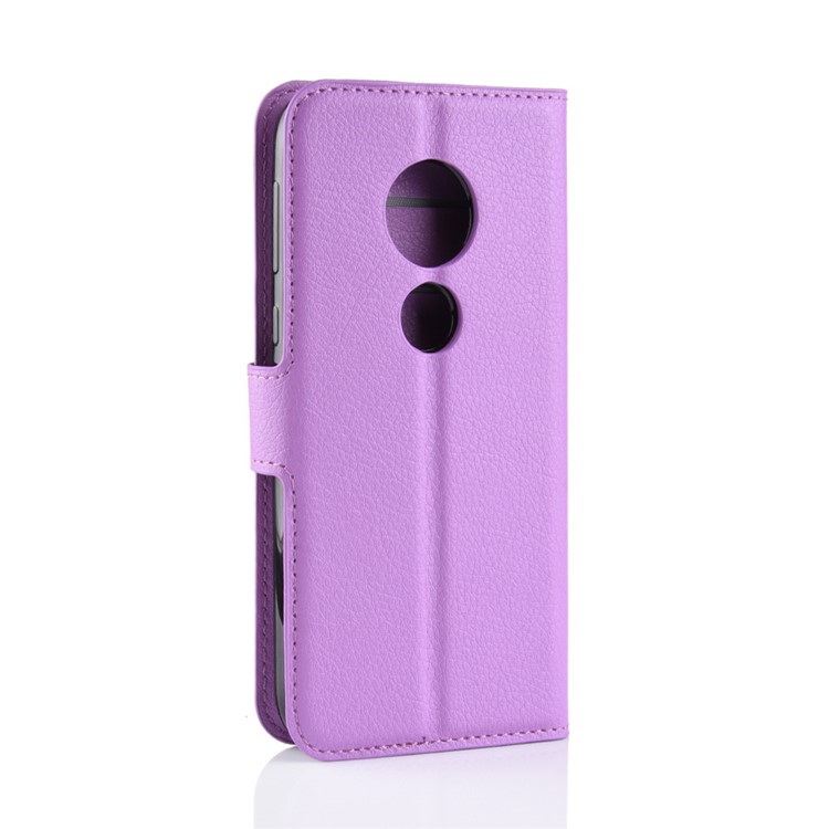 Litchi Skin PU Leather Magnetic Wallet Stand Protective Cover for Motorola Moto E5 Play Go - Purple-6
