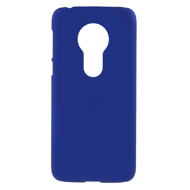 Rubberized Hard Plastic Cover Case for Motorola Moto G7 Play - Dark Blue-1