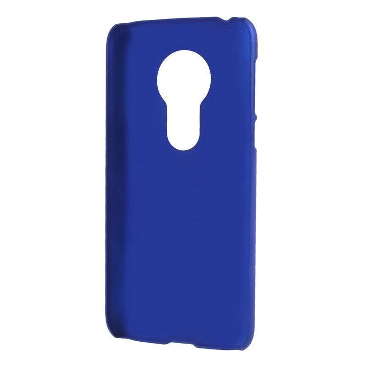 Rubberized Hard Plastic Cover Case for Motorola Moto G7 Play - Dark Blue-3