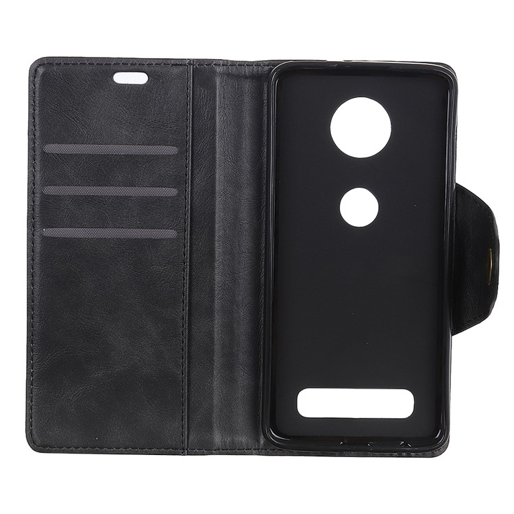 PU Leather Wallet Stand Mobile Case for Motorola Moto Z4 Play - Black-4