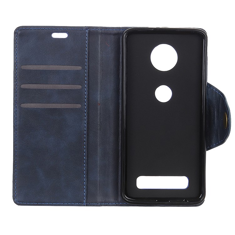 PU Leather Wallet Stand Mobile Cover for Motorola Moto Z4 Play - Blue-4