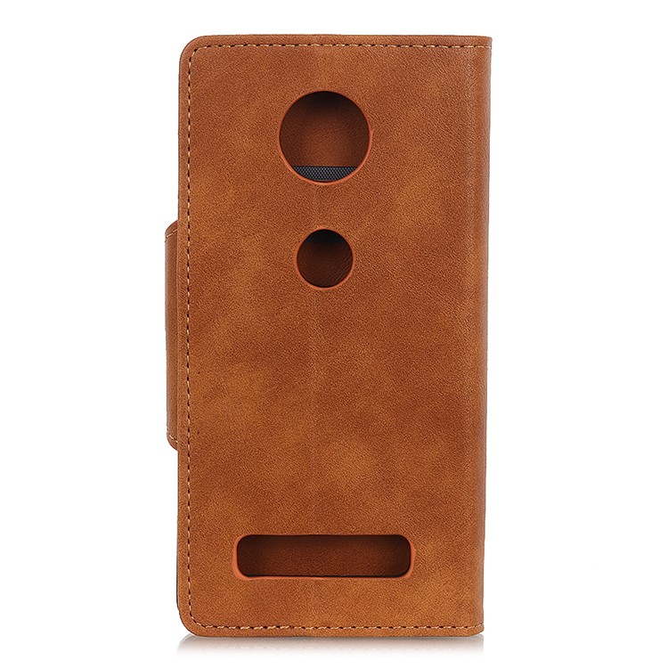 PU Leather Wallet Stand Shell for Motorola Moto Z4 Play - Brown-3