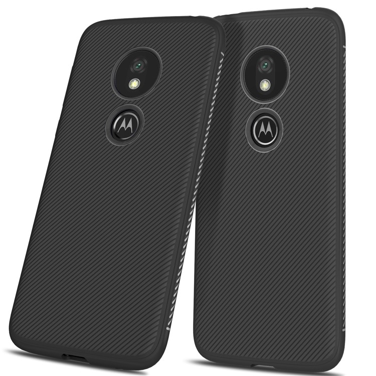 Jazz Series Twill Texture Soft TPU Phone Shell for Motorola Moto G7 Play (US Version) - Black-2