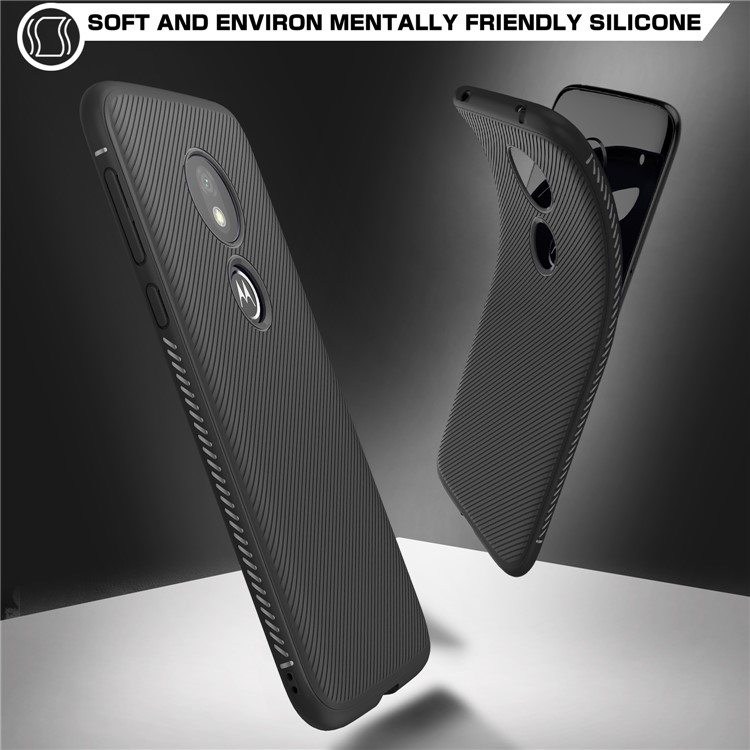 Jazz Series Twill Texture Soft TPU Phone Shell for Motorola Moto G7 Play (US Version) - Black-5