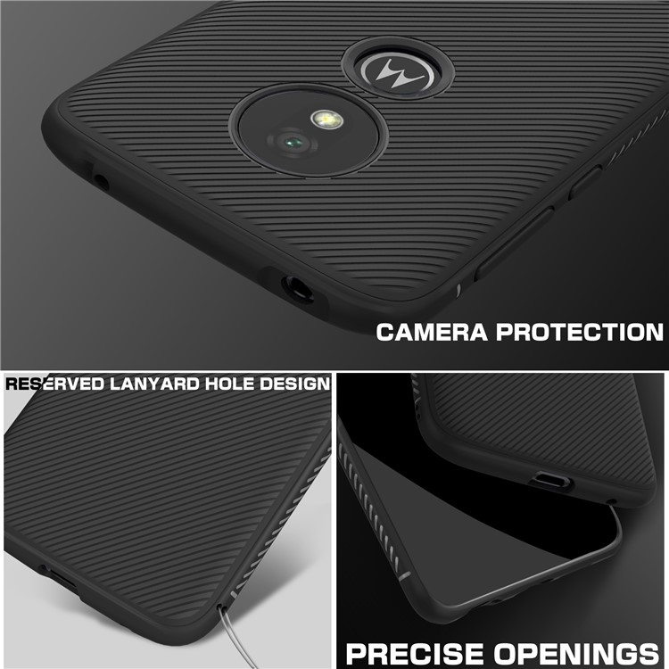 Jazz Series Twill Texture Soft TPU Phone Shell for Motorola Moto G7 Play (US Version) - Black-6