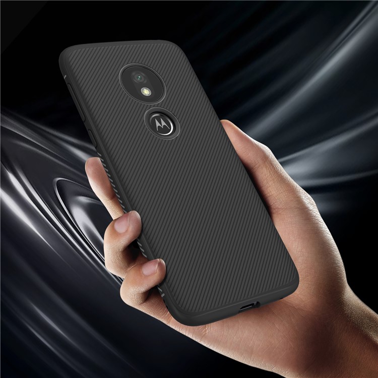 Jazz Series Twill Texture Soft TPU Phone Shell for Motorola Moto G7 Play (US Version) - Black-7