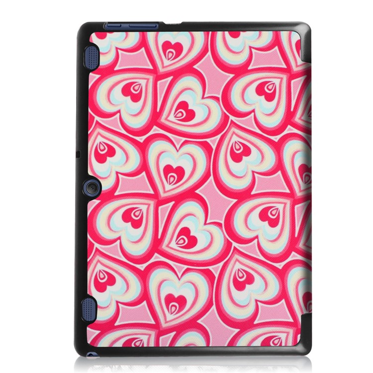 Tri-fold Stand Flip Leather Case for Lenovo Tab 2 A10-30 - Multiple Hearts-3