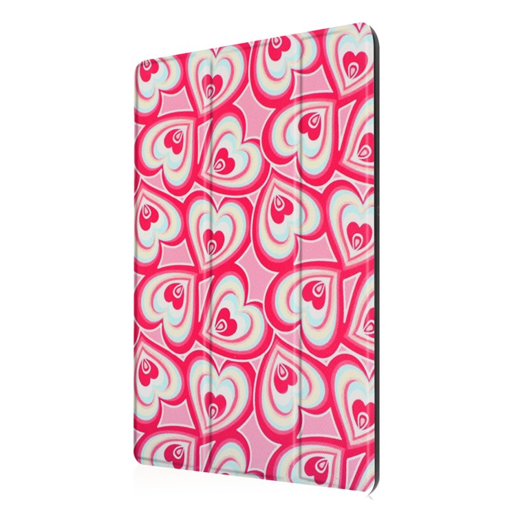 Tri-fold Stand Flip Leather Case for Lenovo Tab 2 A10-30 - Multiple Hearts-4