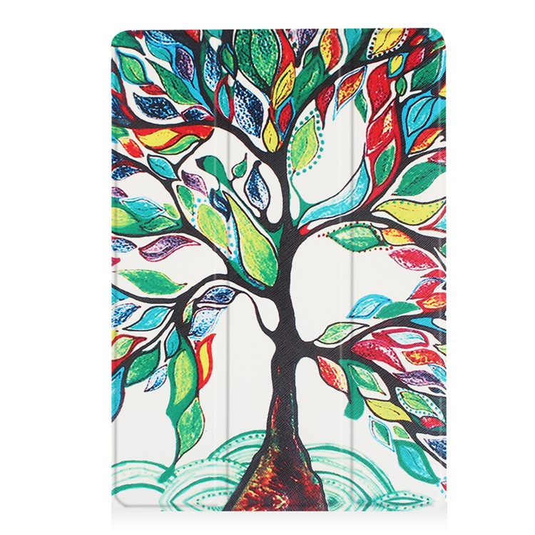 Tri-fold Stand Leather Shell for Lenovo Tab 2 A10-30 - Colorful Trees-2