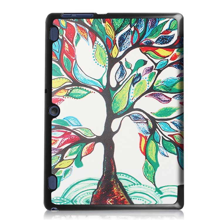 Tri-fold Stand Leather Shell for Lenovo Tab 2 A10-30 - Colorful Trees-3