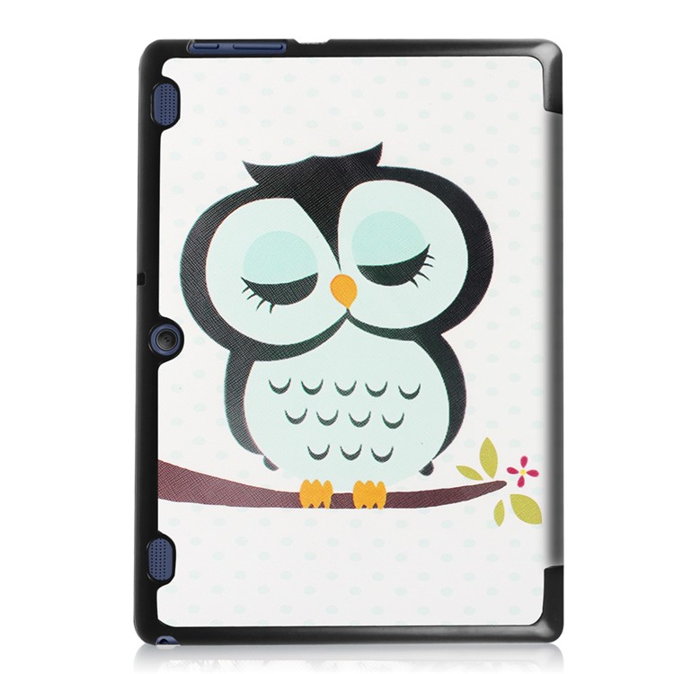 Tri-fold Stand Flip Leather Case for Lenovo Tab 2 A10-30 - Dozing Owl-3