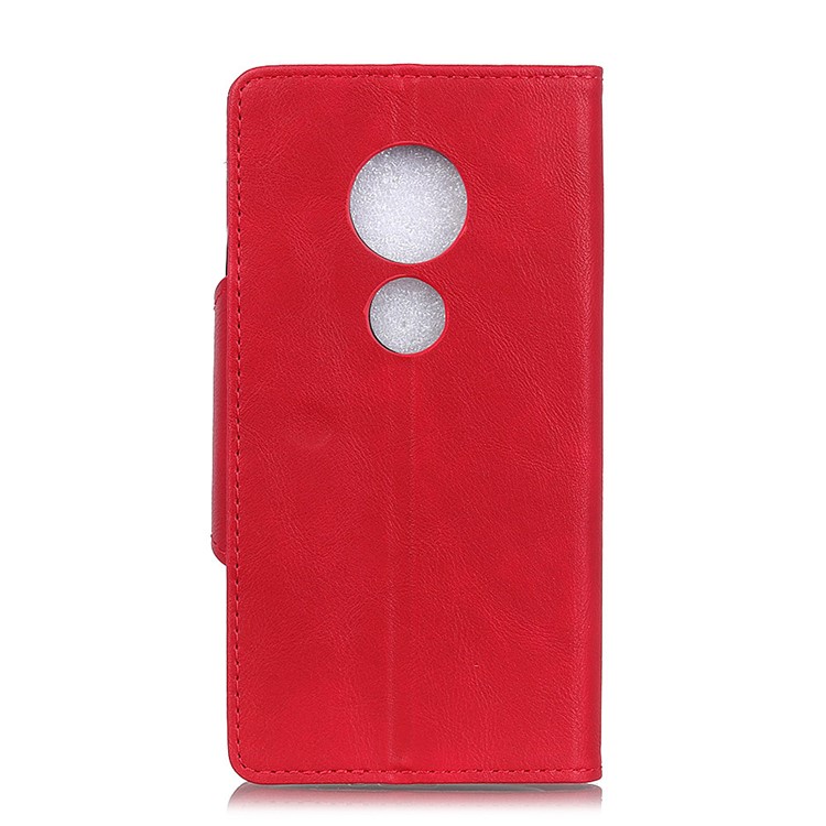 PU Leather Wallet Stand Mobile Case for Motorola Moto G7 Power - Red-3