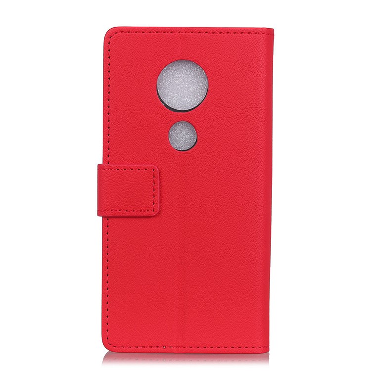 Wallet Stand Leather Protection Case for Motorola Moto G7 Play - Red-3