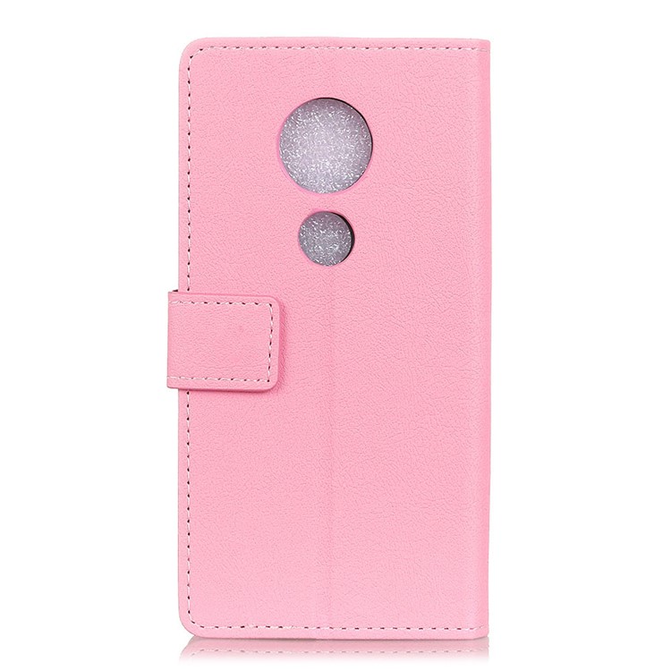 Wallet Stand Leather Protection Case for Motorola Moto G7 Play - Pink-3