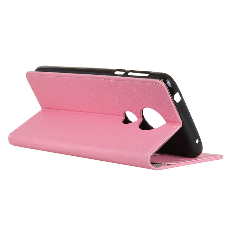 Wallet Stand Leather Protection Case for Motorola Moto G7 Play - Pink-5